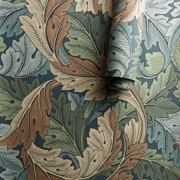 Acanthus Wallpaper Slate Blue/Thyme