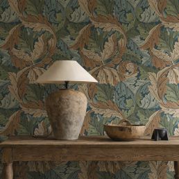 Acanthus Wallpaper Slate Blue/Thyme