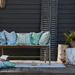 Acanthus Outdoor Fabric Nettle/Sky Blue