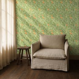 Arbutus Wallpaper Green/Terracotta