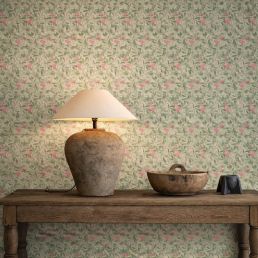 Arbutus Wallpaper Olive/Pink