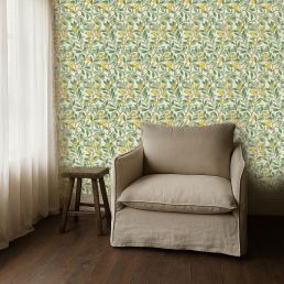 Arbutus Wallpaper Sage/Lemon