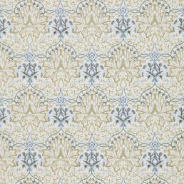 Artichoke Embroidery Fabric Soft Gold/Cream
