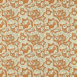 Bachelors Button Fabric Burnt Orange/Sky