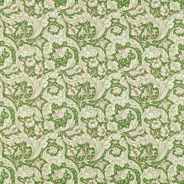 Bachelors Button Fabric Leaf Green/Sky