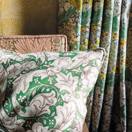 Bachelors Button Fabric Leaf Green/Sky