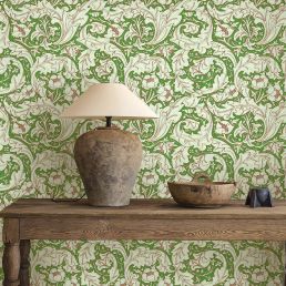 Bachelors Button Wallpaper Leaf Green/Sky