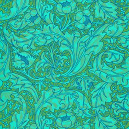 Bachelors Button Wallpaper Olive/Turquoise