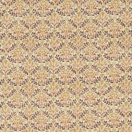 Bellflowers Fabric Chocolate/Tan