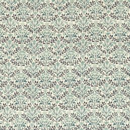 Bellflowers Fabric Indigo/Seagreen
