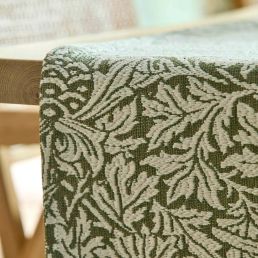Bird & Anemone Weave Outdoor Fabric Apricot/Linen