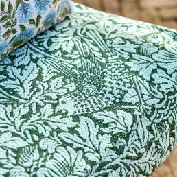 Bird & Anemone Weave Outdoor Fabric Linen