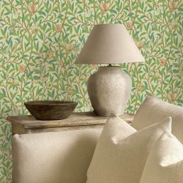 Bird & Pomegranate Wallpaper Bayleaf/Cream