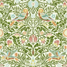 Bird Wallpaper Boughs Green
