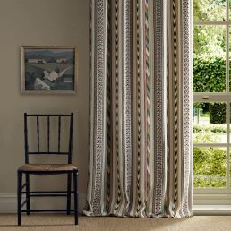 Bloomsbury Stripe Fabric Forest/Madder