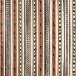 Bloomsbury Stripe Fabric Russet/Indigo