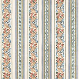 Bluebell & Peony Embroidery Fabric Rose/Woad