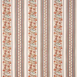 Bluebell & Peony Embroidery Fabric Russet/Forest