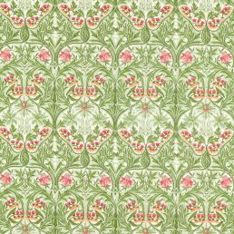 Bluebell Fabric Leaf Green/Sweet Briar