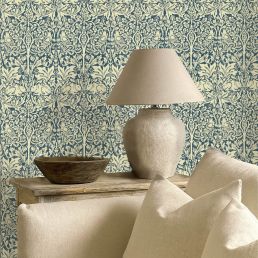 Brer Rabbit Wallpaper Indigo/Vellum
