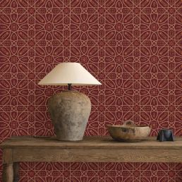 Brophy Trellis Wallpaper Russet Gold
