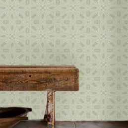 Brophy Trellis Wallpaper Sage Linen