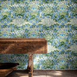 Campanula Wallpaper Peacock/Opal