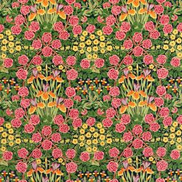 Campanula Velvet Fabric Sunburst/Ebony