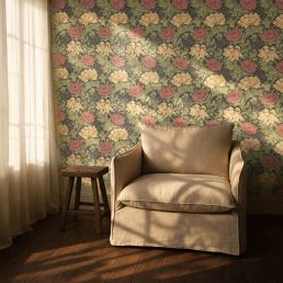 Chrysanthemum Wallpaper Indigo