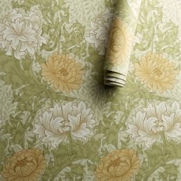 Chrysanthemum Wallpaper Pale Olive