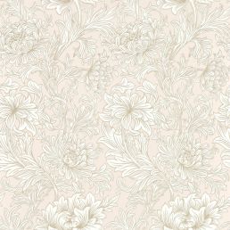Chrysanthemum Toile Wallpaper Cochineal Pink