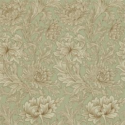 Chrysanthemum Toile Wallpaper Eggshell/Gold