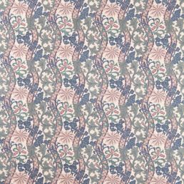 Cornflower Embroidery Fabric Indigo/Plum