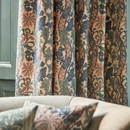 Cornflower Embroidery Fabric Woad/Forest