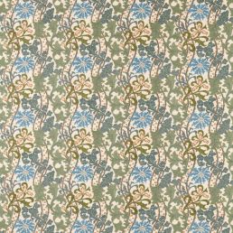 Cornflower Embroidery Fabric Woad/Forest