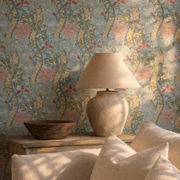 Cornflower Wallpaper Rose/Woad