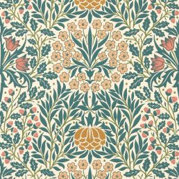Daisy & Oak Wallpaper Madder/Teal