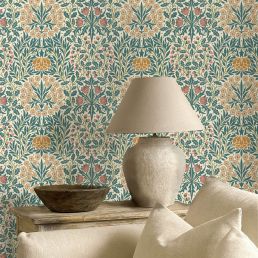 Daisy & Oak Wallpaper Madder/Teal