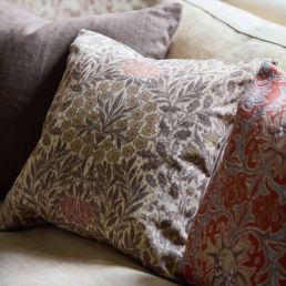 Daisy & Oak Warp Print Fabric Chestnut/Primrose