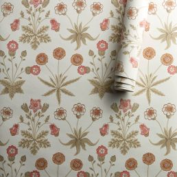 Daisy Wallpaper Coral/Manilla
