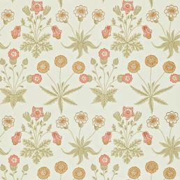 Daisy Wallpaper Coral/Manilla