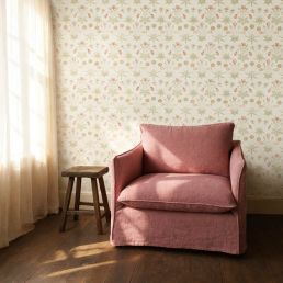 Daisy Wallpaper Coral/Manilla
