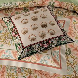 Daisy Tile Cushion, Olive and Ivory Olive and Ivory