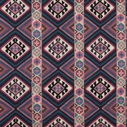 Dorothys Kilim Fabric Barbed Berry/Indigo