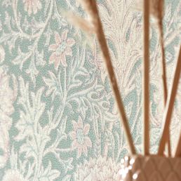 Double Bough Wallpaper Teal Rose