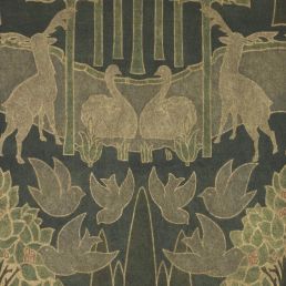 Duleek Silk Wallpaper Silk Blue/Gold