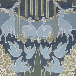 Duleek Silk Wallpaper Voysey Blue