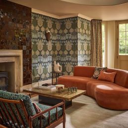 Duleek Silk Wallpaper Voysey Blue