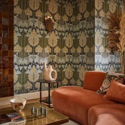 Duleek Silk Wallpaper Voysey Blue
