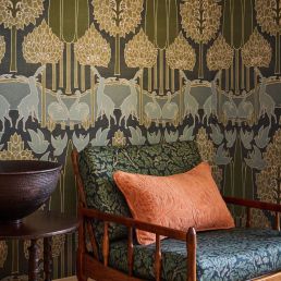 Duleek Silk Wallpaper Voysey Blue